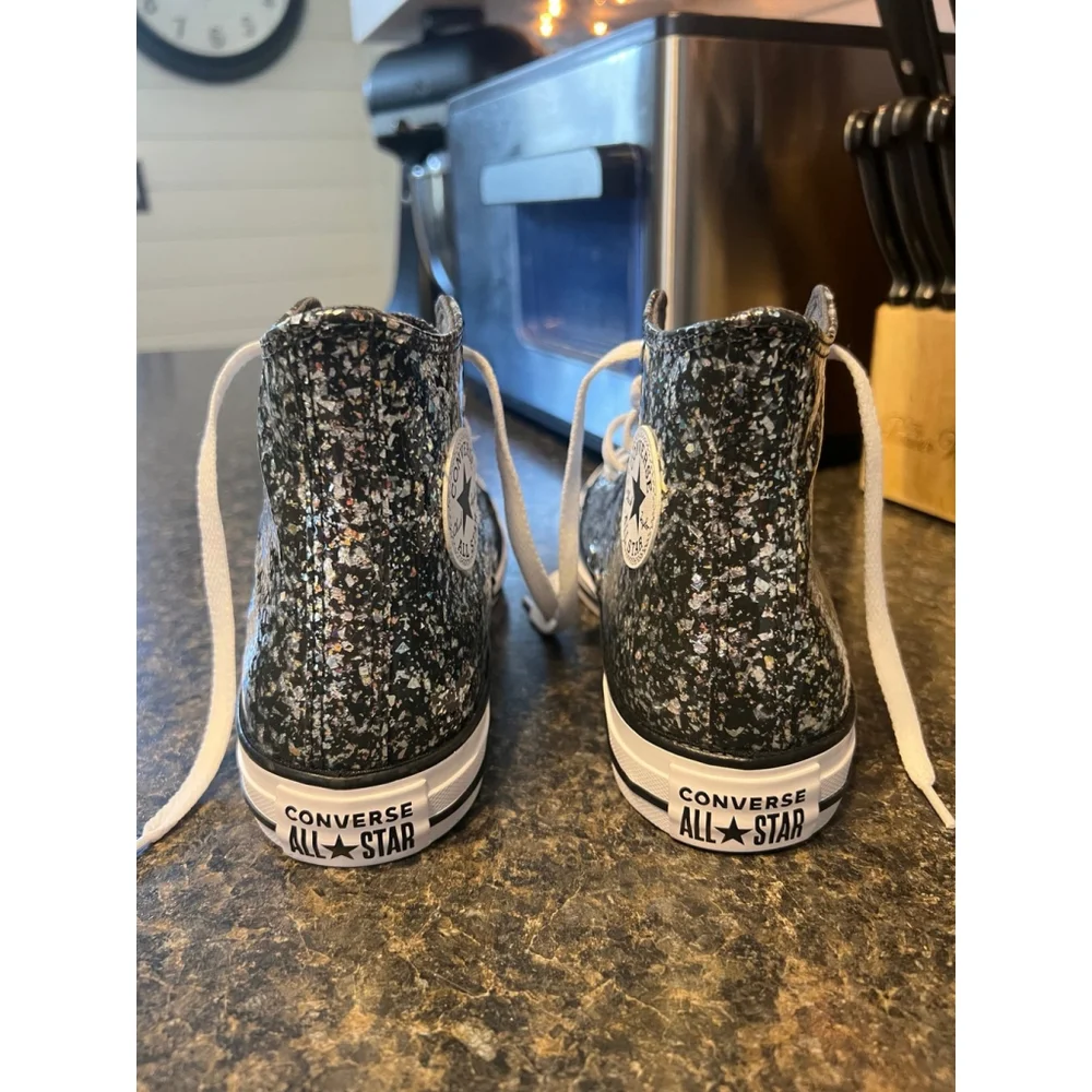 New Converse Kids Chuck Taylor All Star Glitter High Top Sneakers